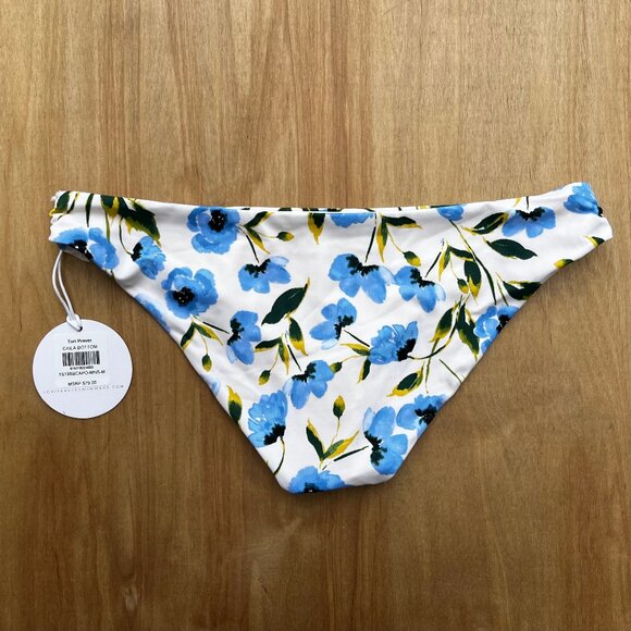 TORI PRAVER CAILA BOTTOM Women’s Side Ruched Floral Lined Bikini Bottoms M NWT - Picture 2 of 6